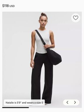 lululemon athletica Scuba Black Wide Leg Sweatpants